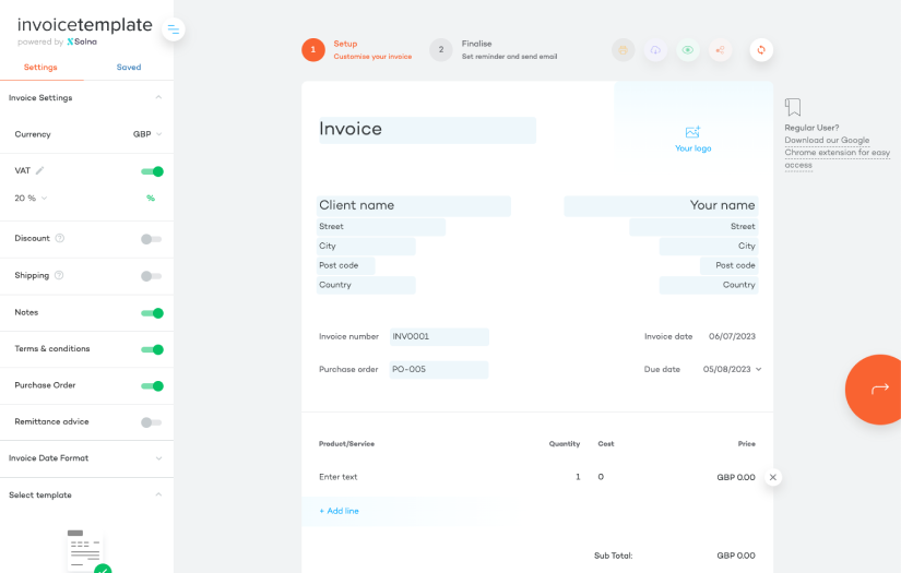 InvoiceBuilder screenshot 1