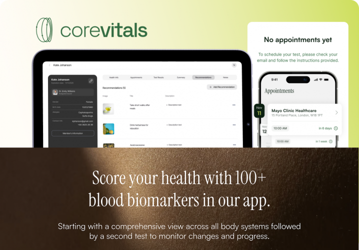 CoreVitals – Health Tracking Platform screenshot 1