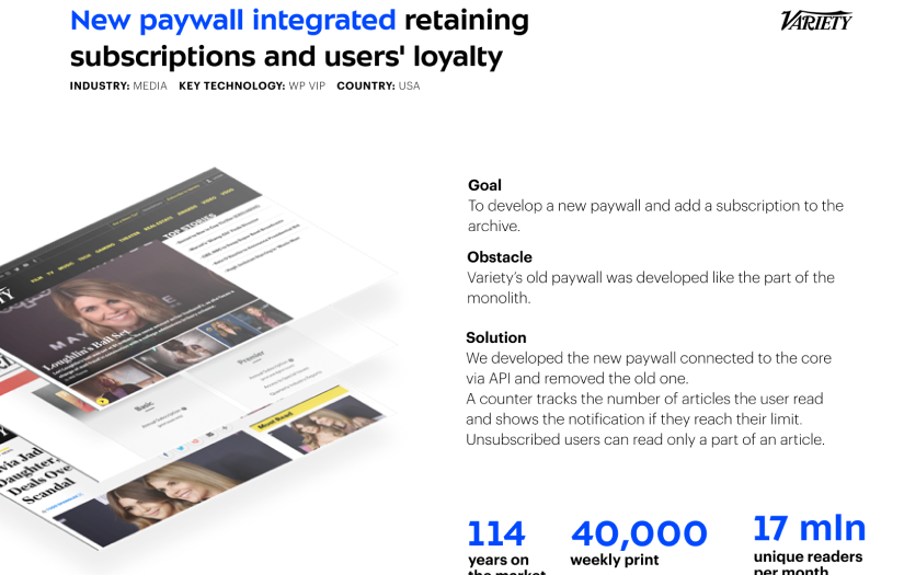 Variety: New paywall integrated into existing system retaining subscriptions screenshot 1