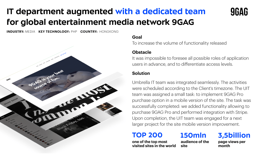 IT department augmented with a dedicated team for global entertainment media network 9GAG screenshot 1