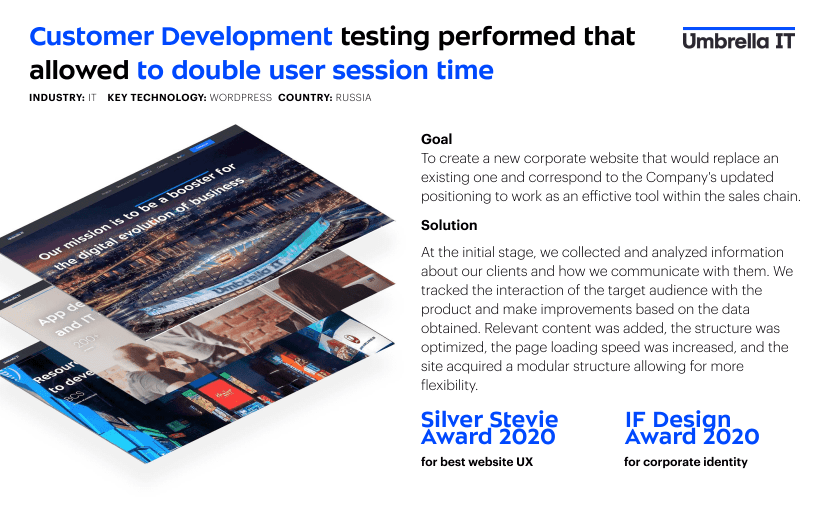 Customer Development testing performed that allowed to double user session time screenshot 1