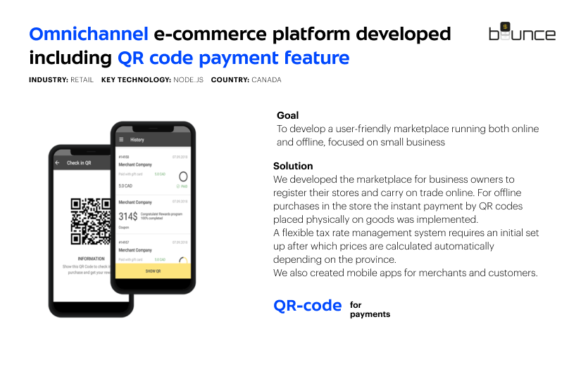 Omnichannel e-commerce platform developed including QR code payment feature screenshot 1