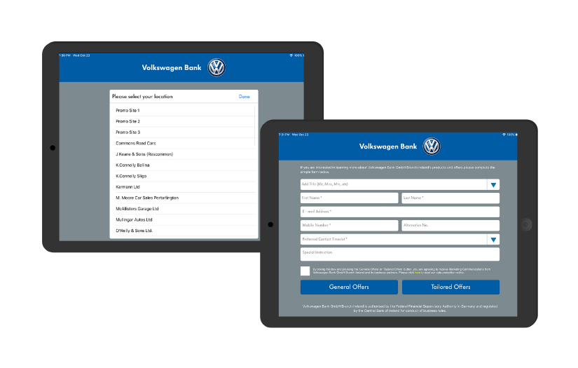Volkswagen Finanical Services iPad App and Website screenshot 1