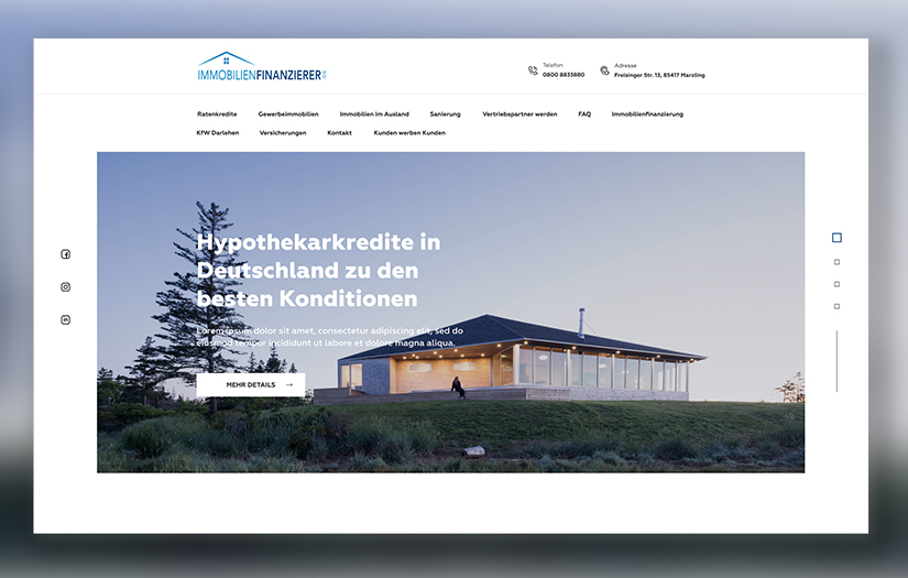 Immobilienfinanzierer – Webseite für die Immobilienfinanzierung screenshot 1