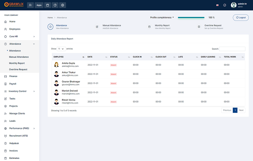 Human Resource Management System screenshot 1