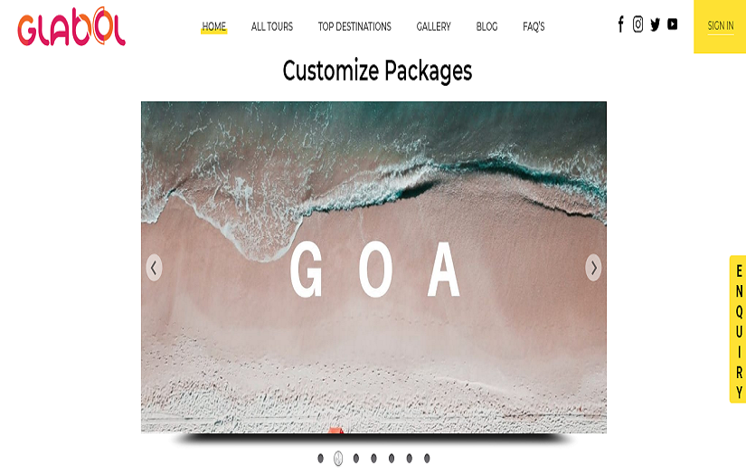 Glabol travel website screenshot 1