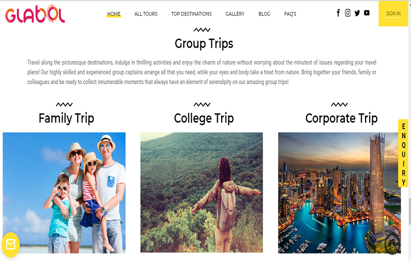 Glabol travel website screenshot 5