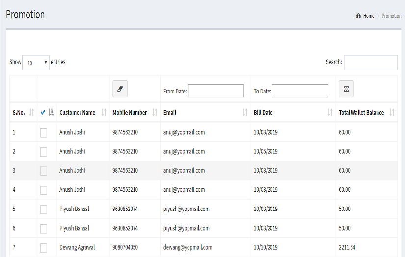 Node.JS based application screenshot 1