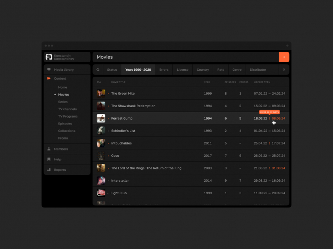 🎬 Admin Panel UX/UI for Cinescope screenshot 1