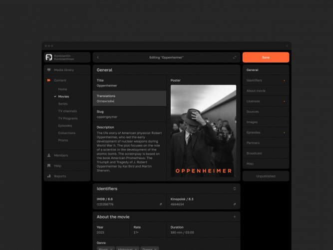 🎬 Admin Panel UX/UI for Cinescope screenshot 5