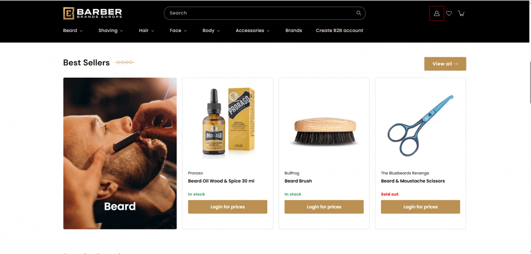 Barber Brands Europe – Shopify eCommerce Development screenshot 1