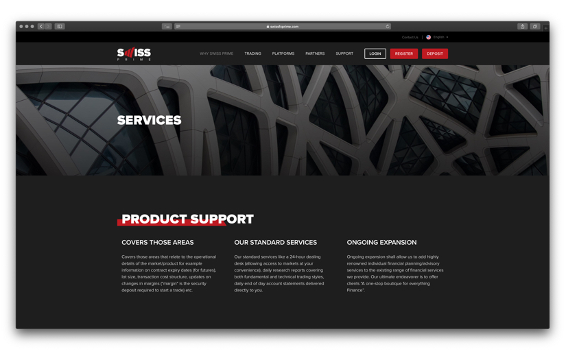 Design & Corporate website, Swiss Prime screenshot 3