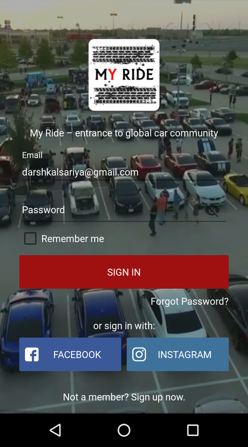 My Ride - Mobile Application screenshot 1