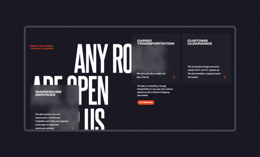 Website for prominent logistics company screenshot 3