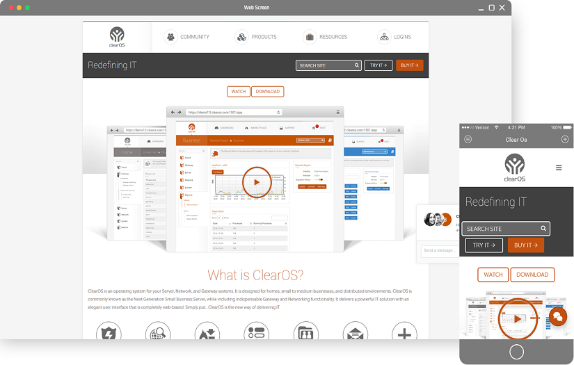 ClearOS screenshot 1