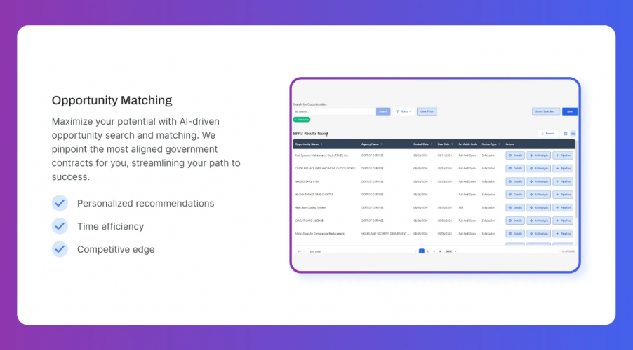 AI Platform UX Redesign for Smarter Government Contracting screenshot 4