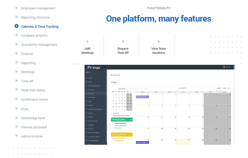 Primer - PM, HRM & Administration tool screenshot 3