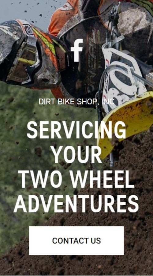 The Dirt Bike Shop | Website screenshot 1