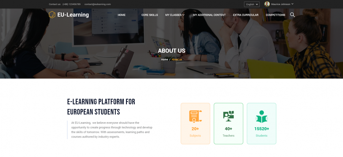 e-Learning Platform for European Students screenshot 1