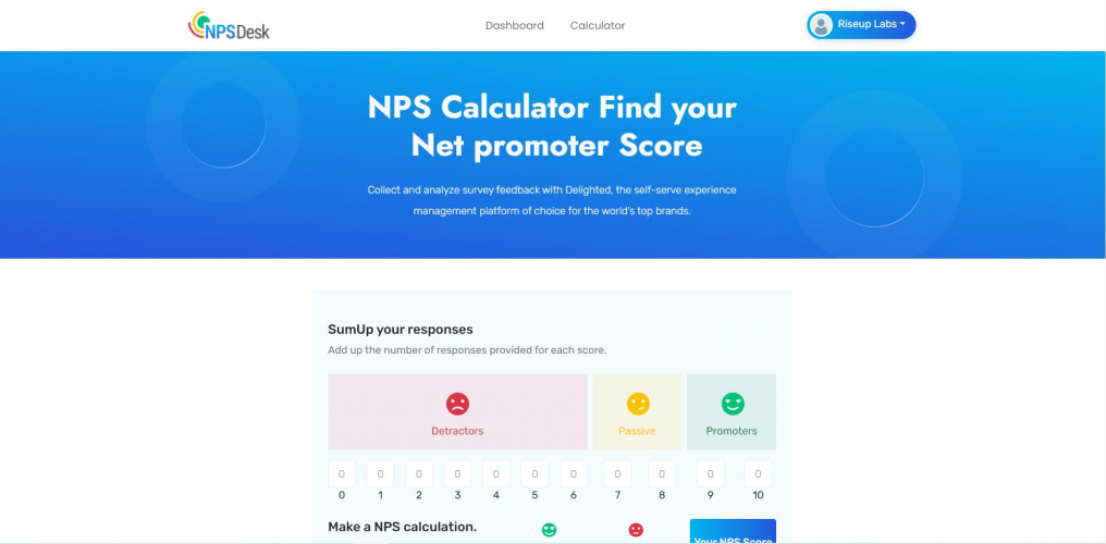 NPS Desk - Net Promoter Score Calculator screenshot 1