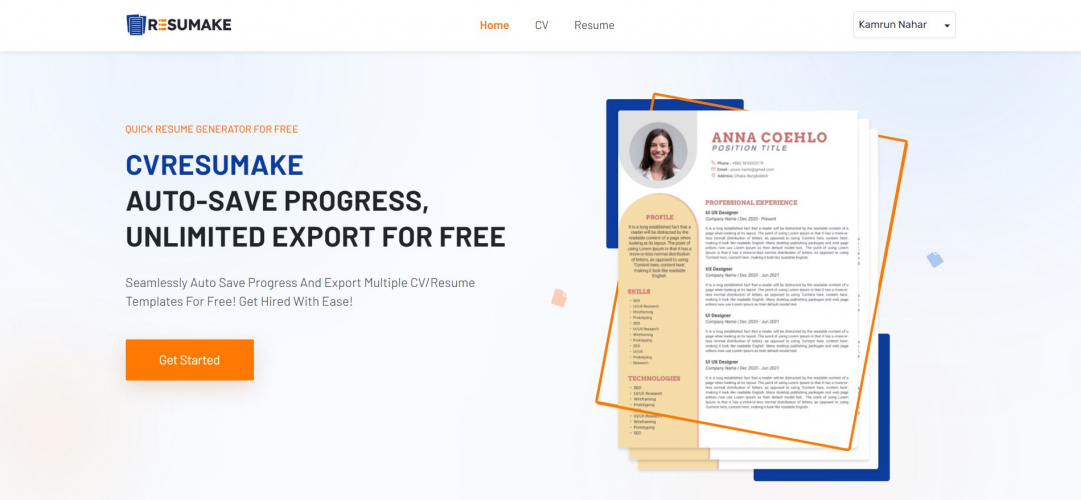 RESUMAKE screenshot 2