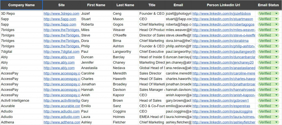 List Building screenshot 1