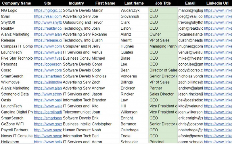 List Building screenshot 1
