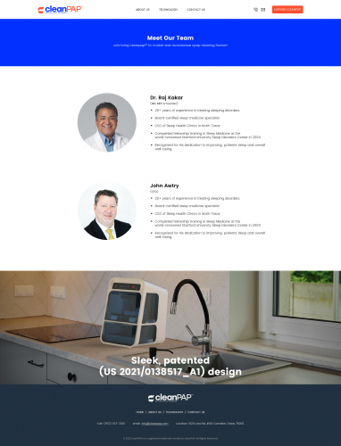 Website for CPAP Cleaning Machine screenshot 2