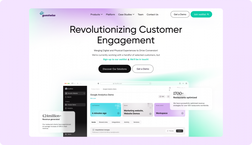 Guestwise | UI/UX Design and Website Redesign for an AI Hospitality Marketing Platform screenshot 3