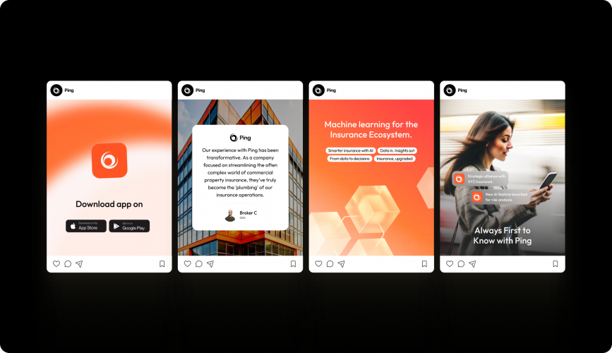Ping | Brand Identity for Insurance Intelligence Platform screenshot 2