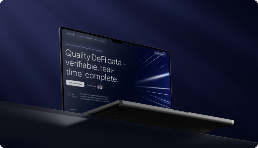 Block DB | Corporate Website & Pitch Deck for a DeFi Data Provider screenshot 5