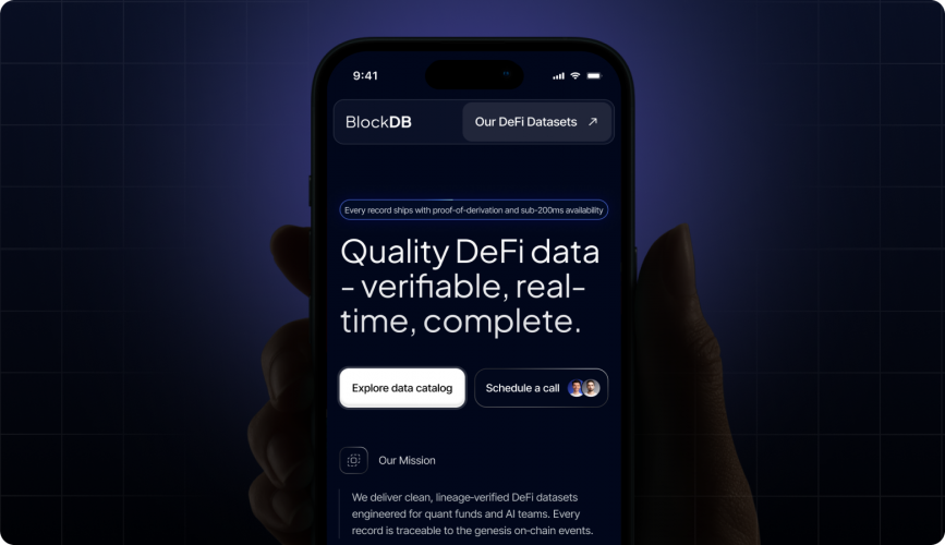 Block DB | Corporate Website & Pitch Deck for a DeFi Data Provider screenshot 3
