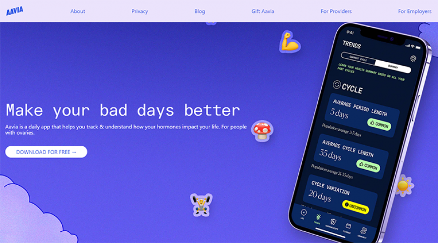 Aavia: Empowering Women with Top-Rated Mobile Health Tracking screenshot 1