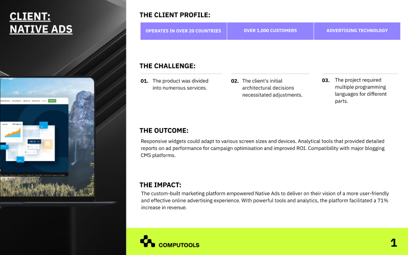 Empowering a Canadian marketing platform with dedicated development team for global outreach screenshot 1