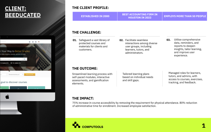Full-cycle product development services to enhance our client's educational platform screenshot 1