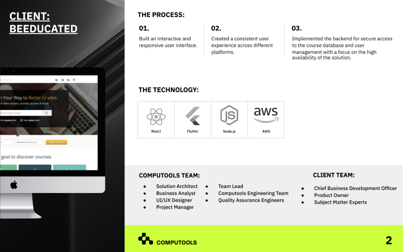 Full-cycle product development services to enhance our client's educational platform screenshot 2