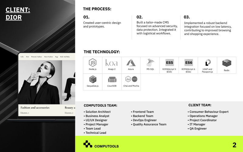 A global fashion and luxury brand specialising in the manufacture and sale of clothing, leather goods, perfumes, cosmetics, watches, jewellery, wines, and other products screenshot 2