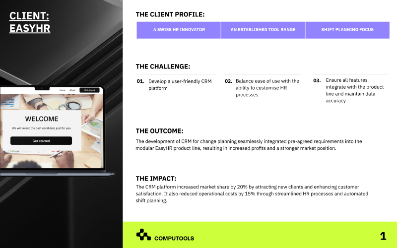 A CRM platform for a Swiss HR solutions provider screenshot 1