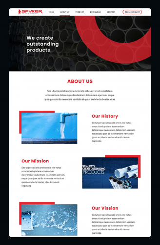 Pipe Manufacturing Company Website Design screenshot 4