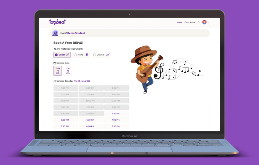 Web Application Development for an Online Music School screenshot 1