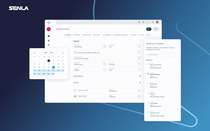 Event management system screenshot 1
