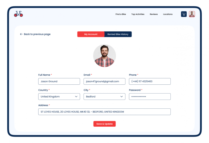 Booking Portal for an Online Bike Rental Business screenshot 1