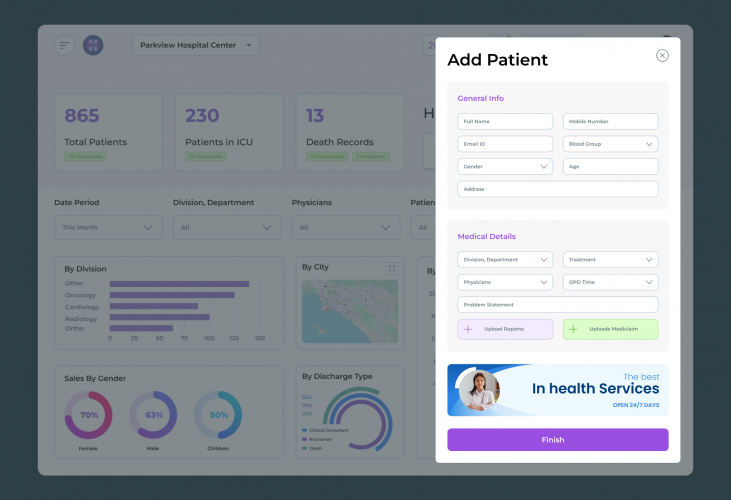 Power BI Analytics Dashboard For Patient Management screenshot 1