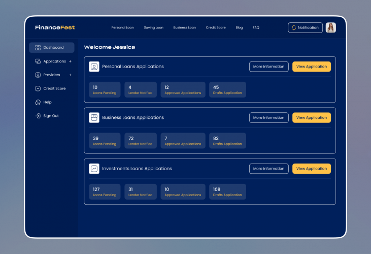 Web Application Development for a Finance Product Firm screenshot 1