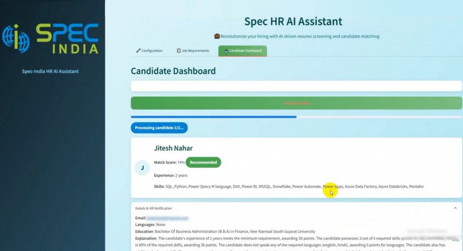 HR AI Assistant Development for a Germany-based Firm screenshot 2