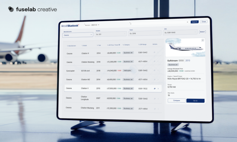 Aircraft Bluebook platform screenshot 3