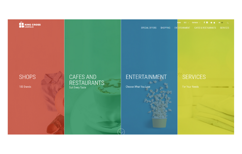 UX/UI design and web programming of website for shopping mall screenshot 1