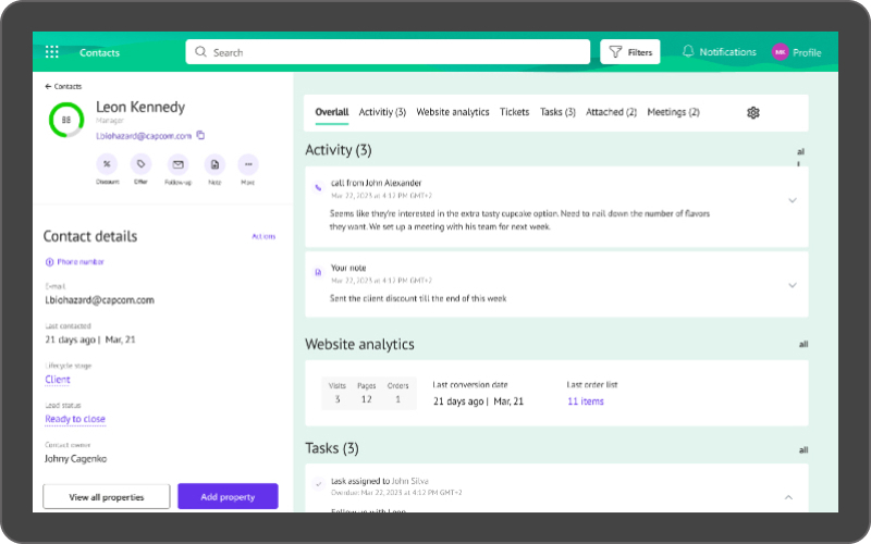 CRM System Design screenshot 1