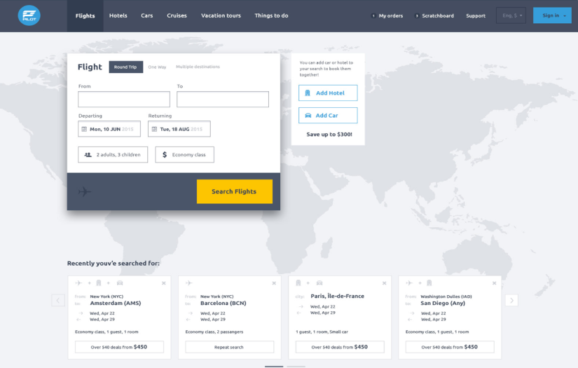 Travel booking platform screenshot 1