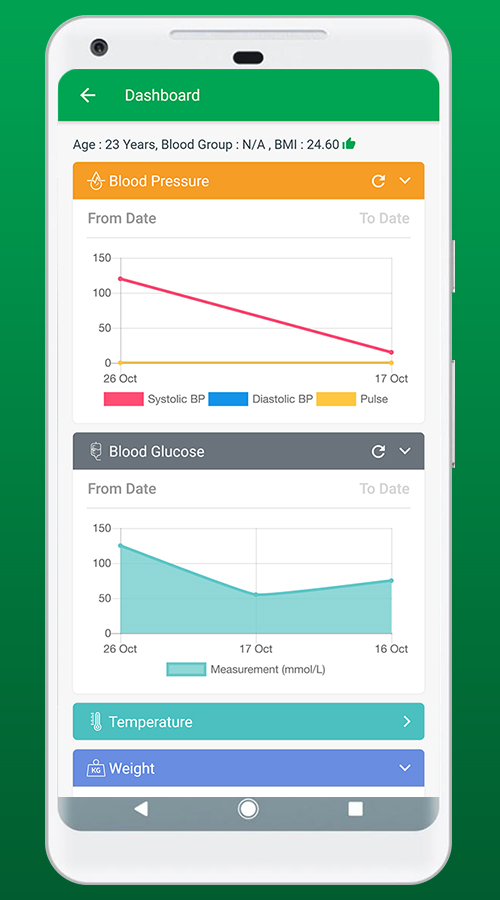 An app that records, monitors & analyzes healthcare information screenshot 1